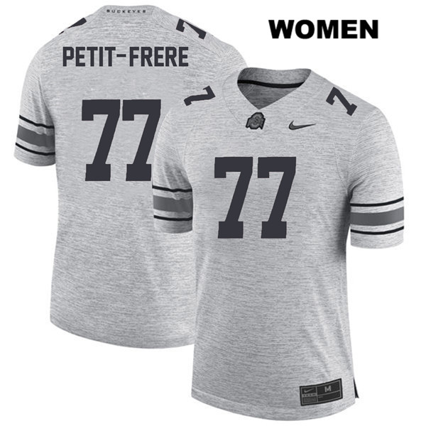 Ohio State Buckeyes Women's Nicholas Petit-Frere #77 Gray Authentic Nike College NCAA Stitched Football Jersey EO19G35JI